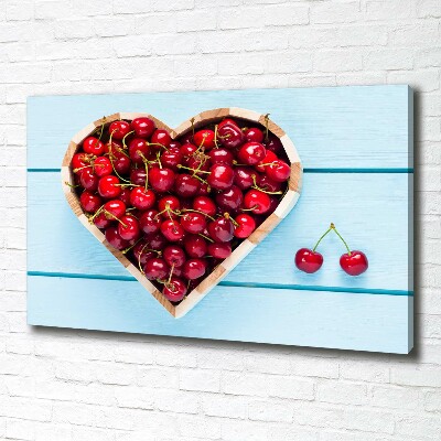 Tableau toile imprimée Coeur en cerises