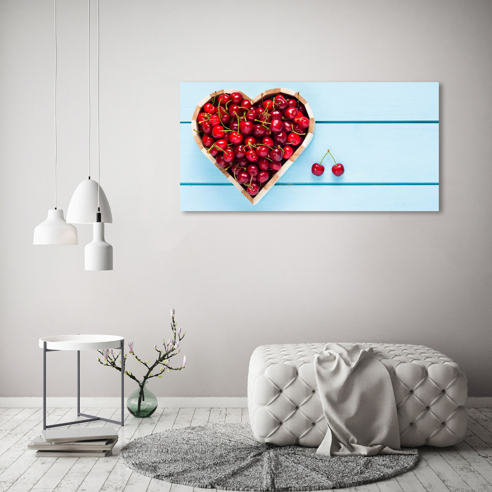 Tableau toile imprimée Coeur en cerises