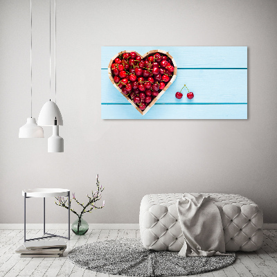 Tableau toile imprimée Coeur en cerises