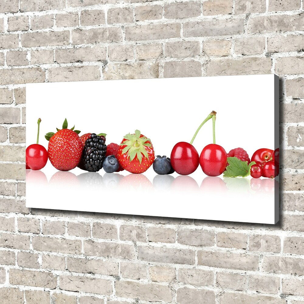 Tableau toile imprimée Fruits en rangée