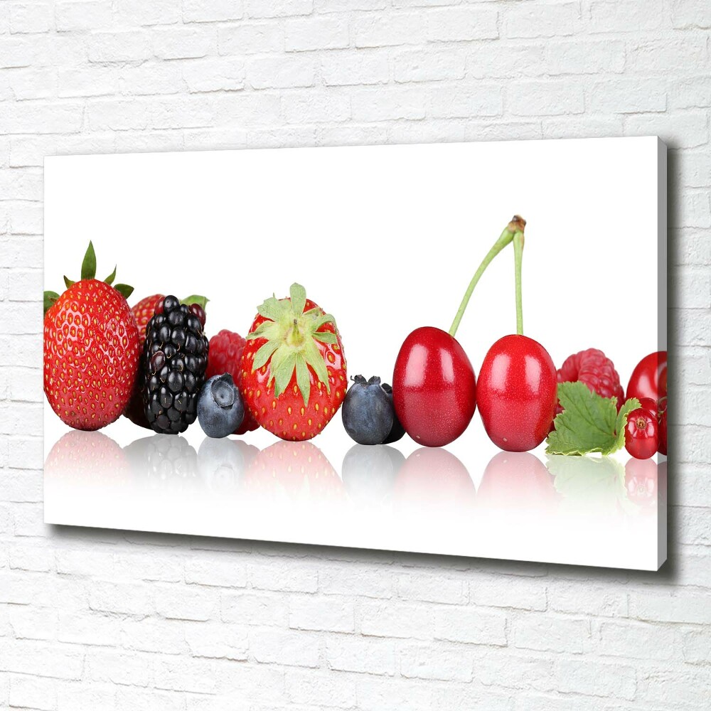 Tableau toile imprimée Fruits en rangée