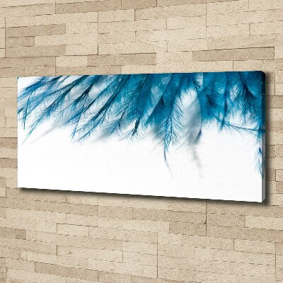 Tableau toile imprimée Plumes bleues