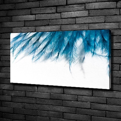 Tableau toile imprimée Plumes bleues