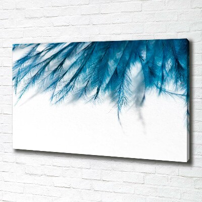 Tableau toile imprimée Plumes bleues