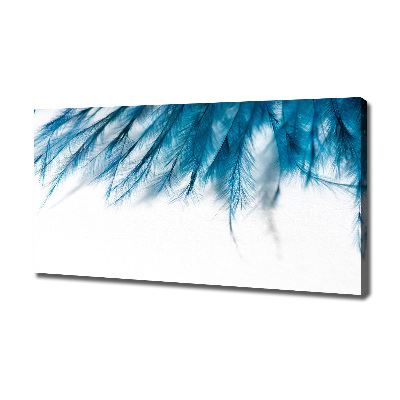 Tableau toile imprimée Plumes bleues