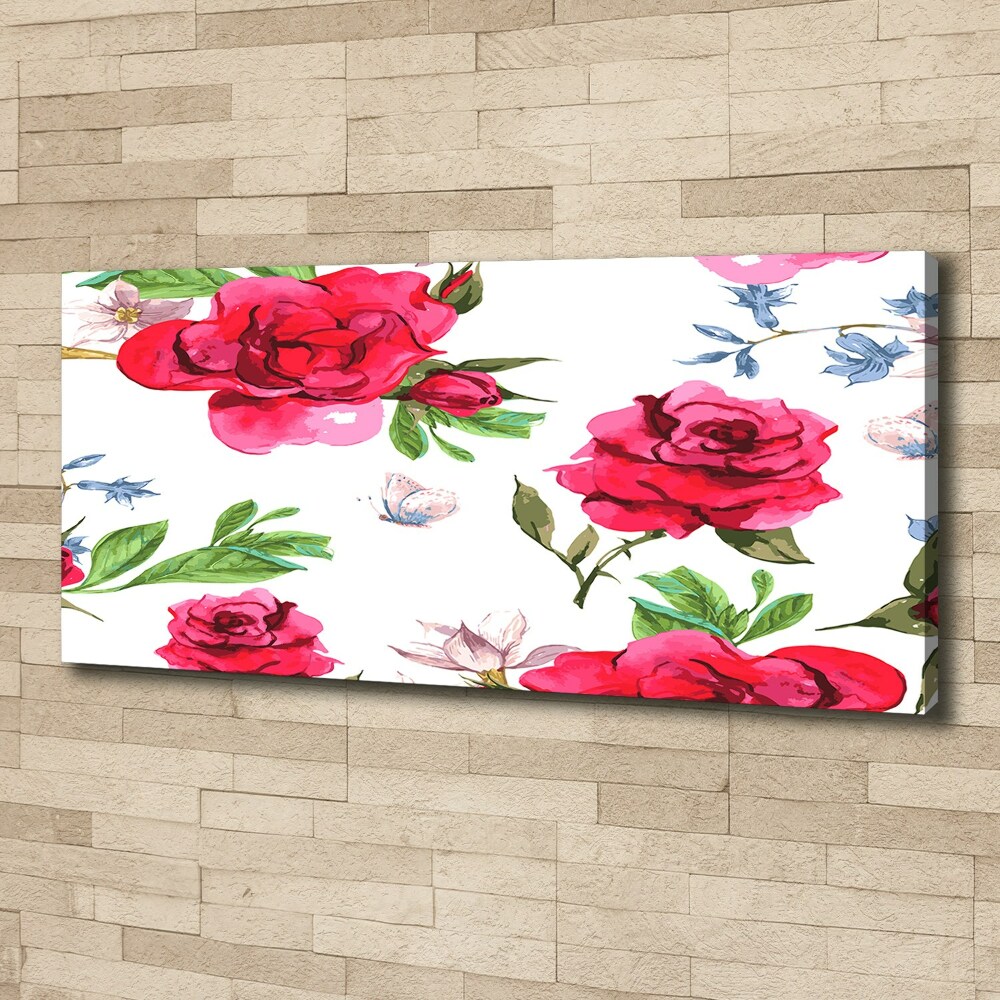 Tableau toile imprimée Roses rouges