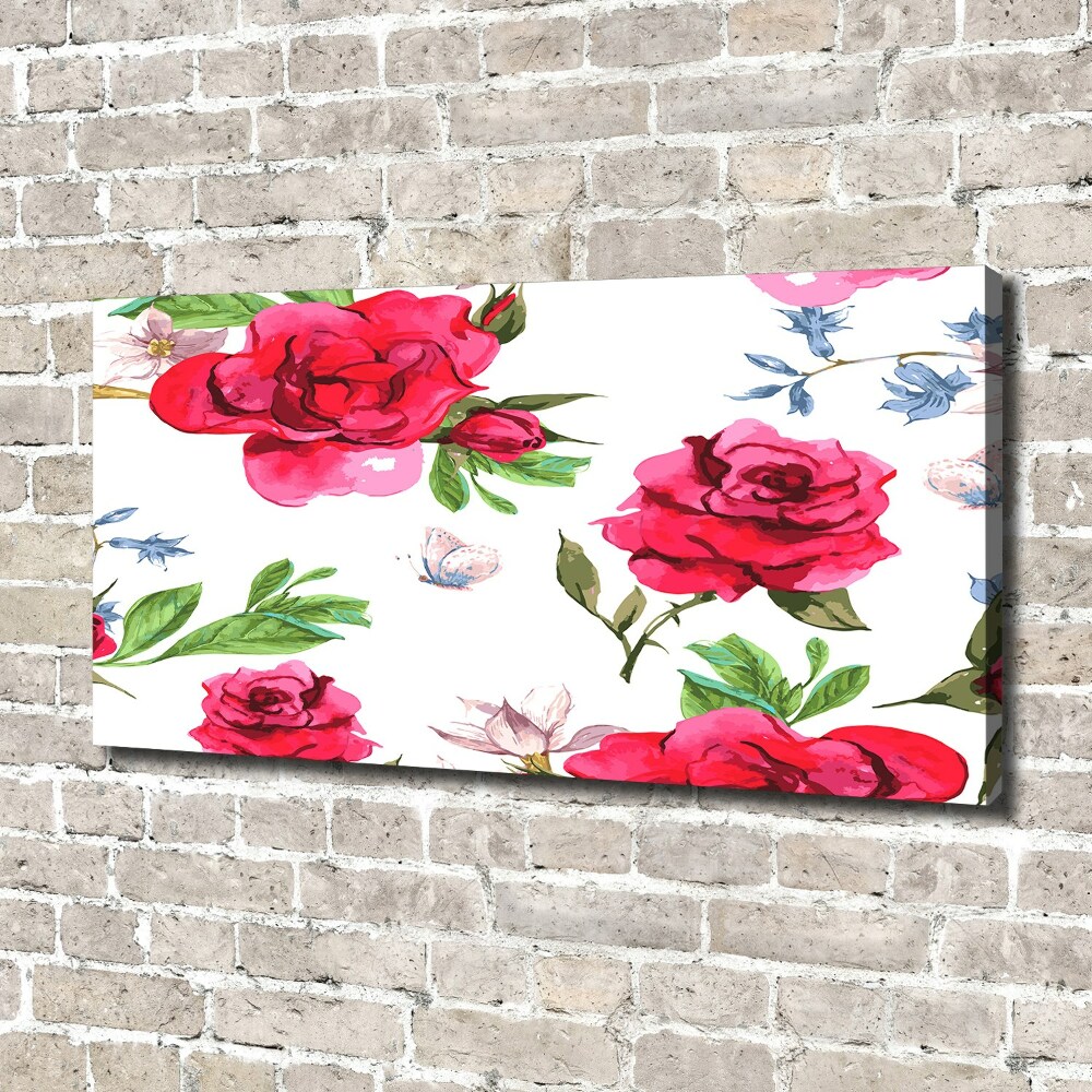 Tableau toile imprimée Roses rouges