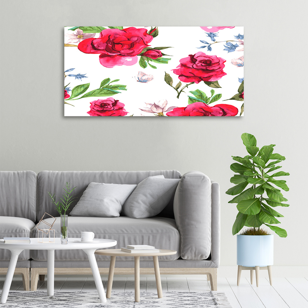 Tableau toile imprimée Roses rouges