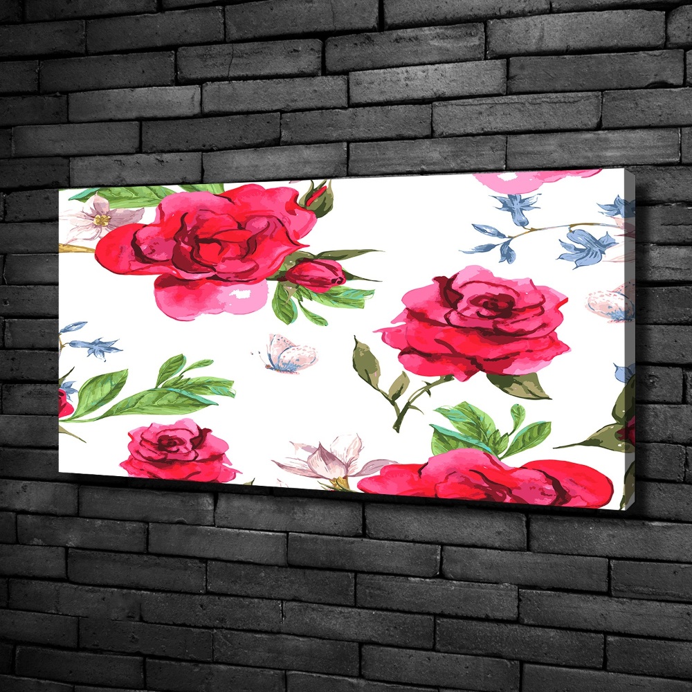 Tableau toile imprimée Roses rouges