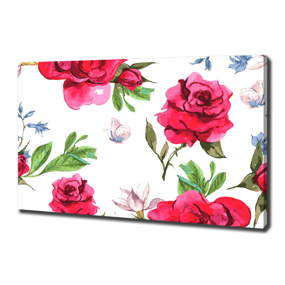 Tableau toile imprimée Roses rouges