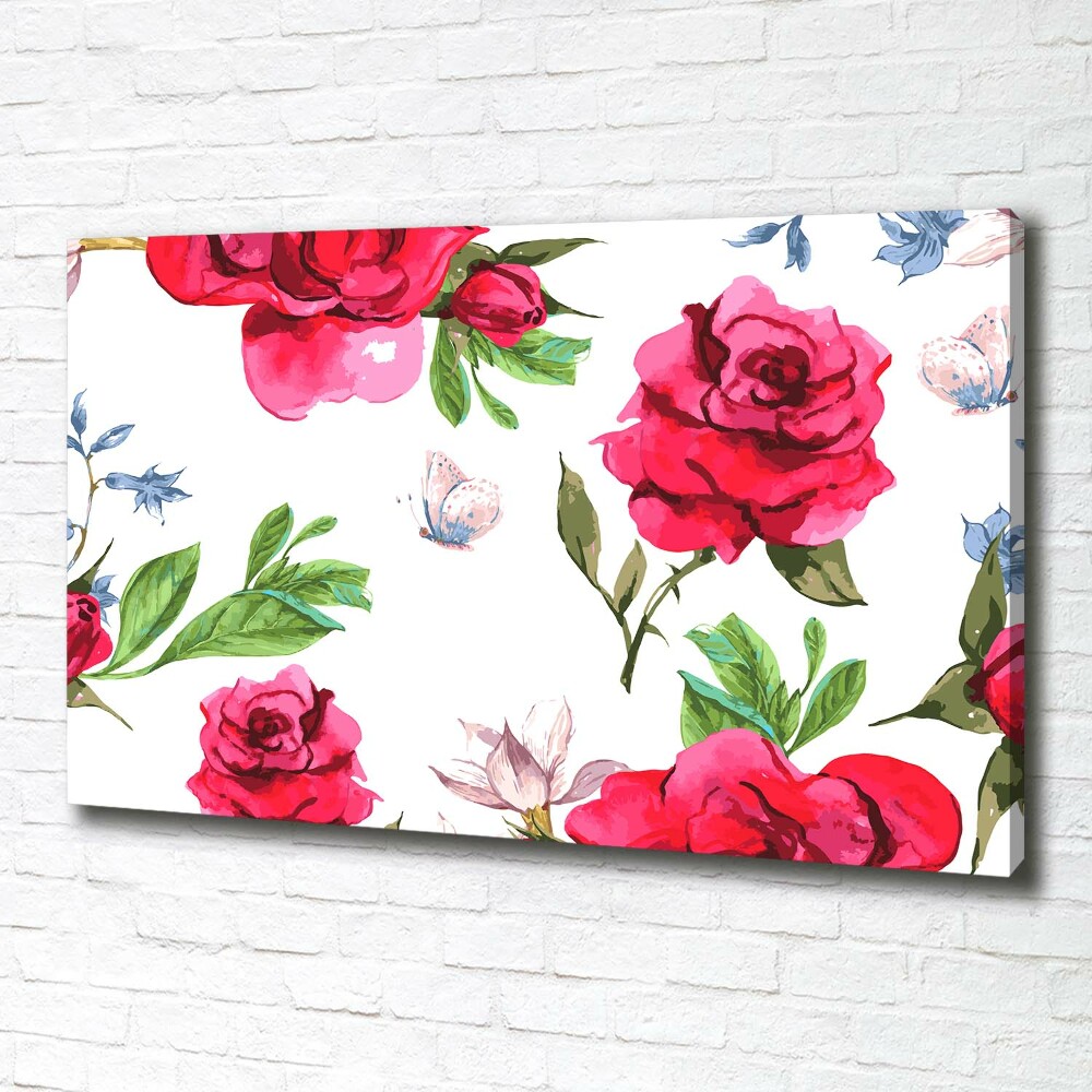 Tableau toile imprimée Roses rouges