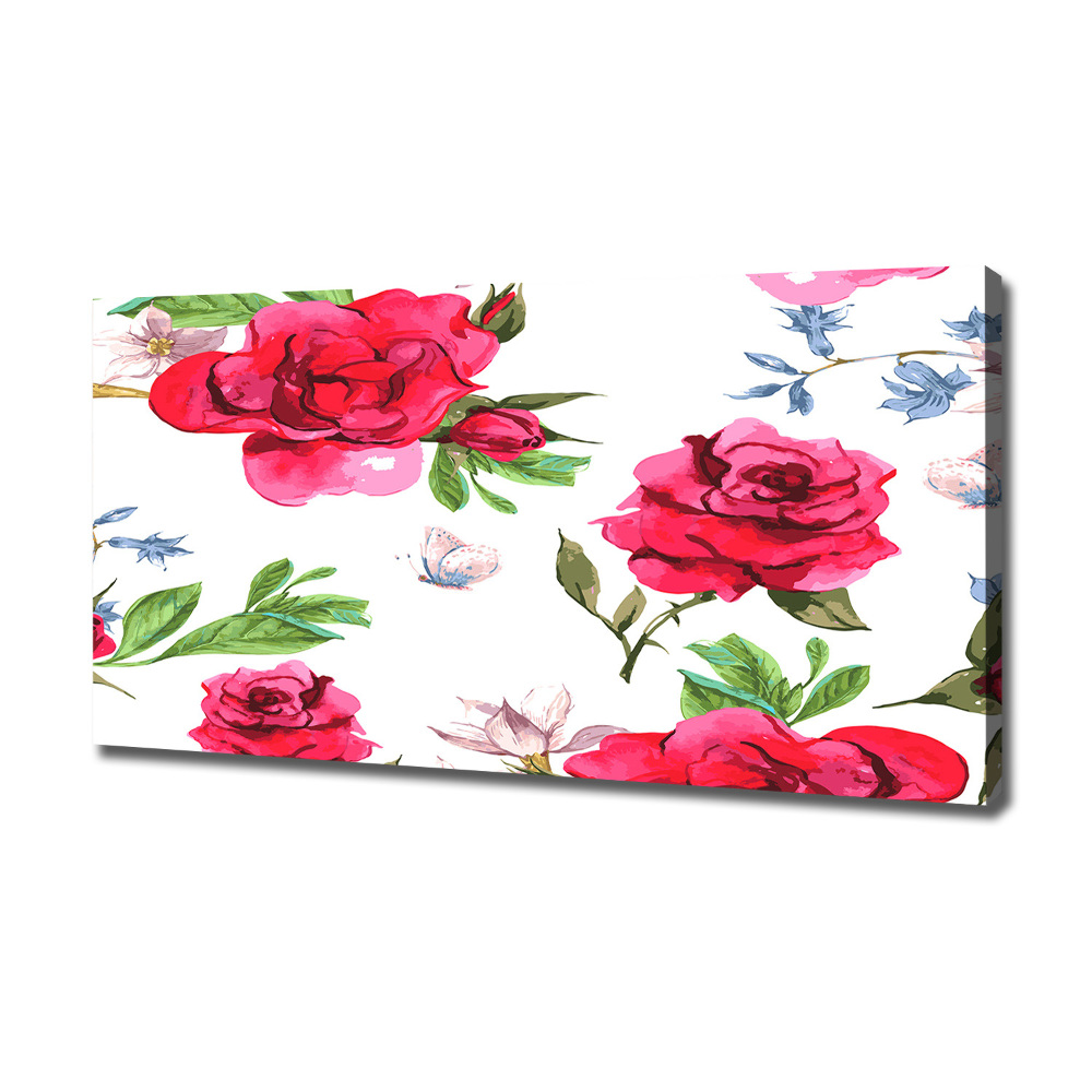 Tableau toile imprimée Roses rouges