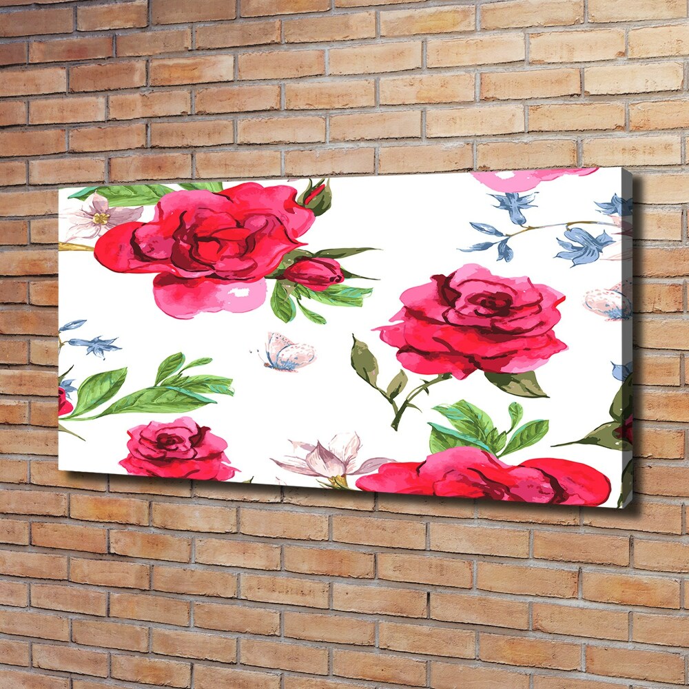 Tableau toile imprimée Roses rouges