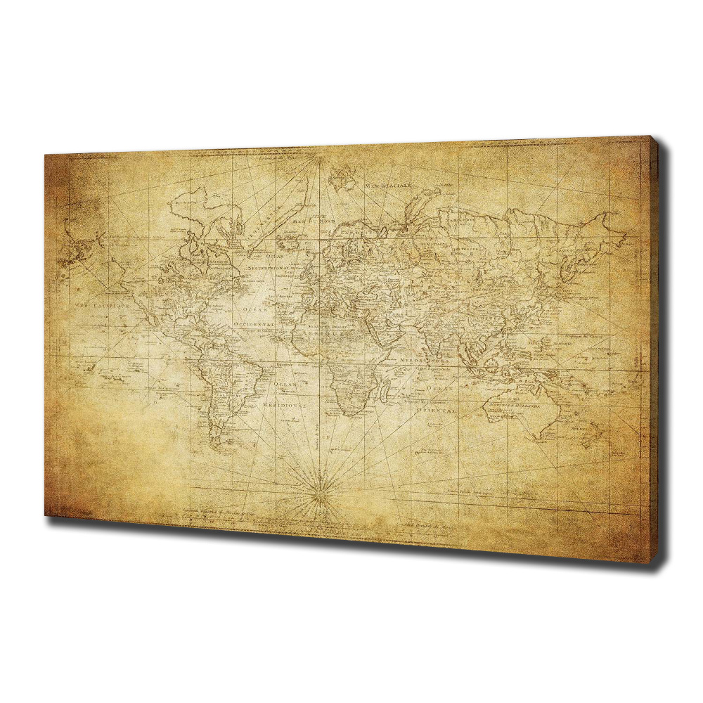 Tableau toile imprimée Ancienne carte du monde