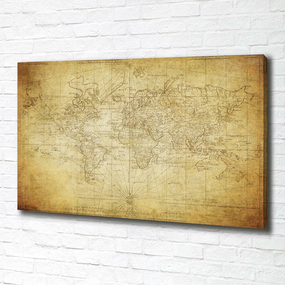 Tableau toile imprimée Ancienne carte du monde