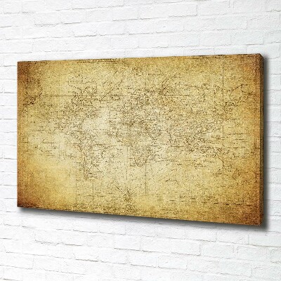 Tableau toile imprimée Ancienne carte du monde