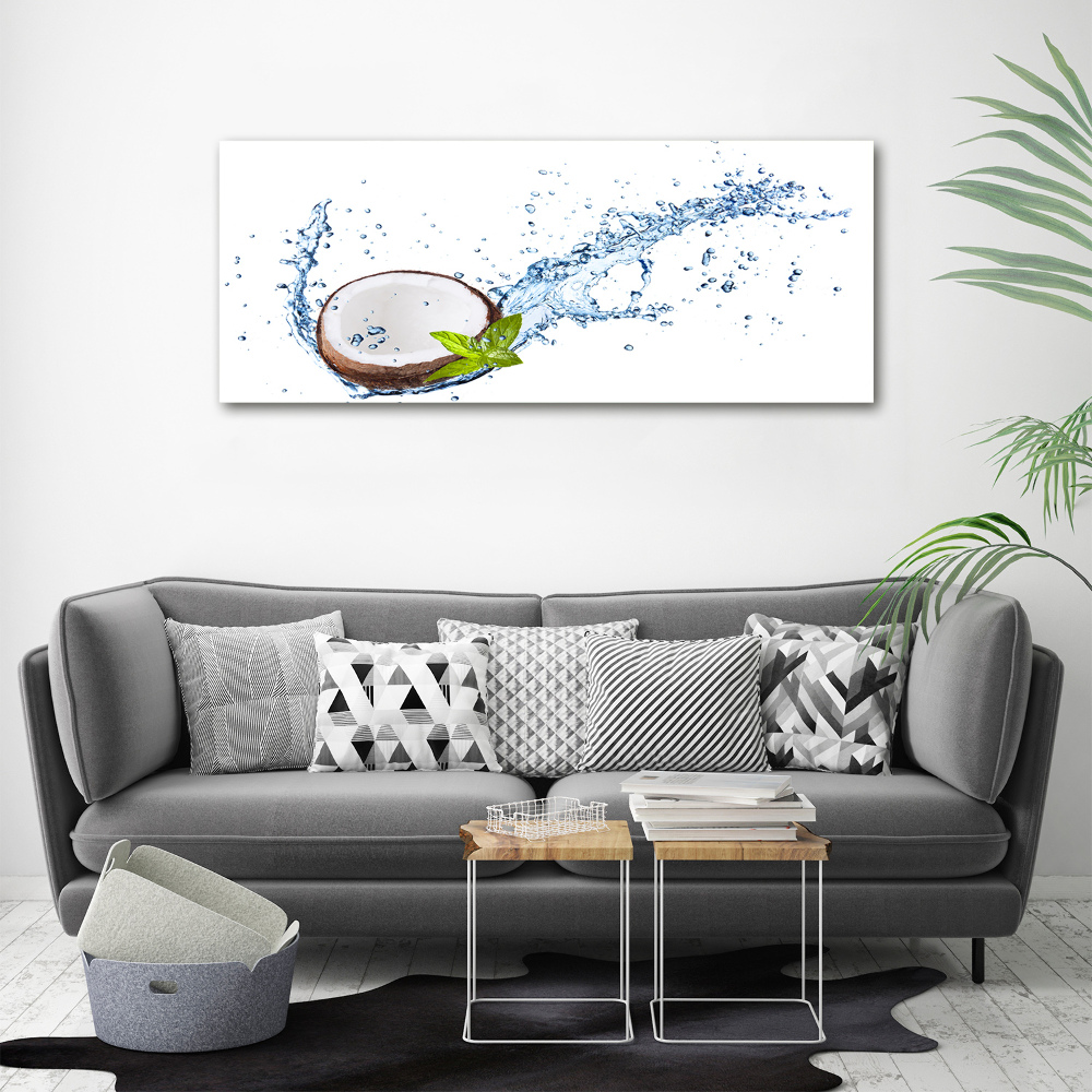 Tableau mural sur toile Noix de coco et eau