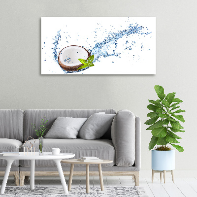 Tableau mural sur toile Noix de coco et eau