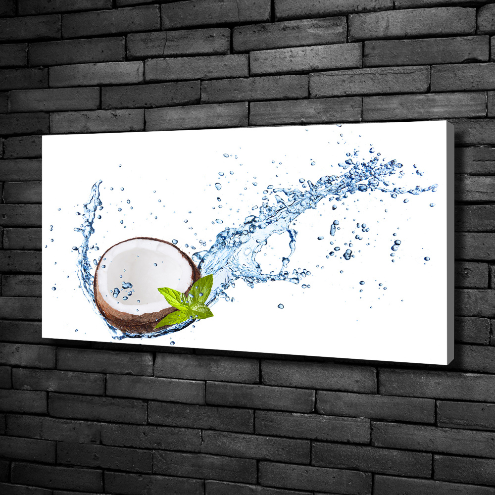 Tableau mural sur toile Noix de coco et eau