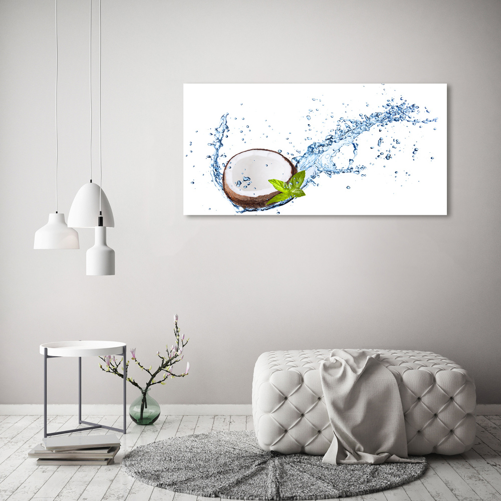 Tableau mural sur toile Noix de coco et eau