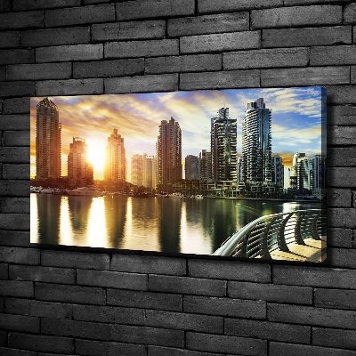 Tableau sur toile Dubaï au coucher du soleil