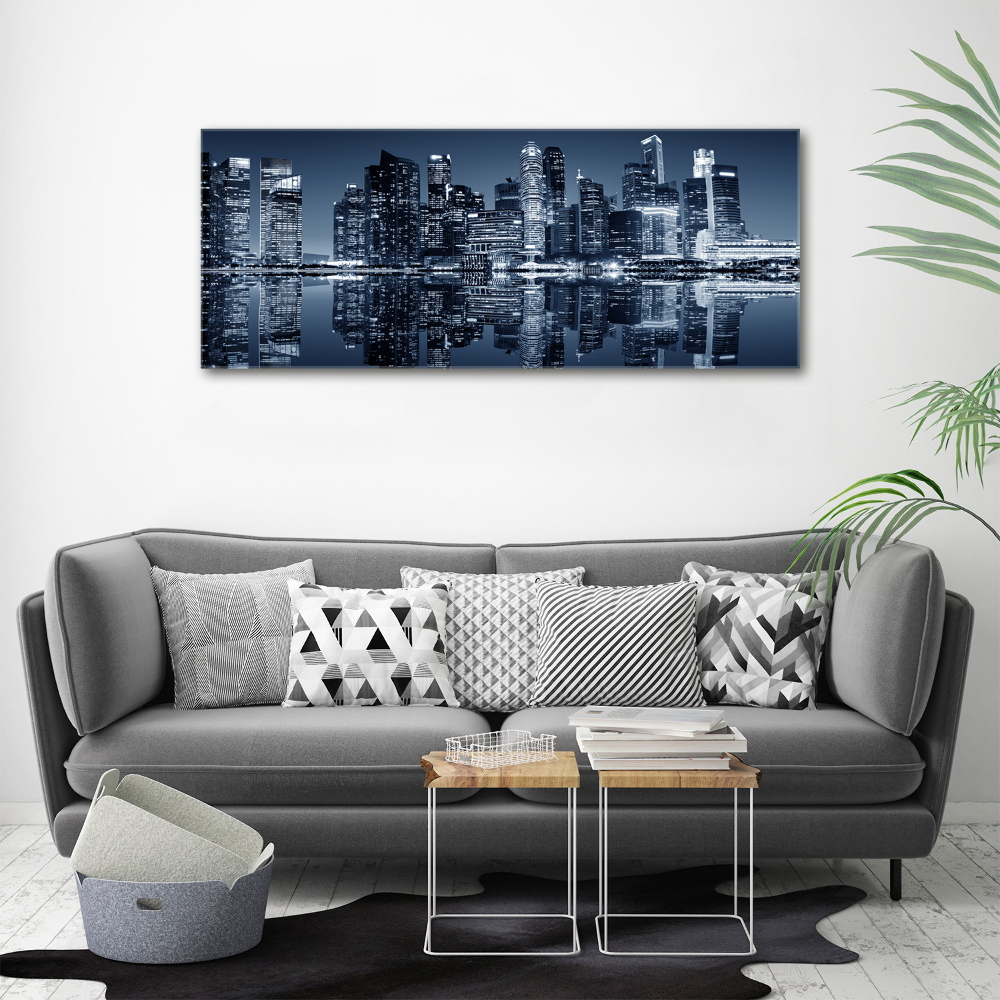 Tableau mural sur toile Singapour la nuit