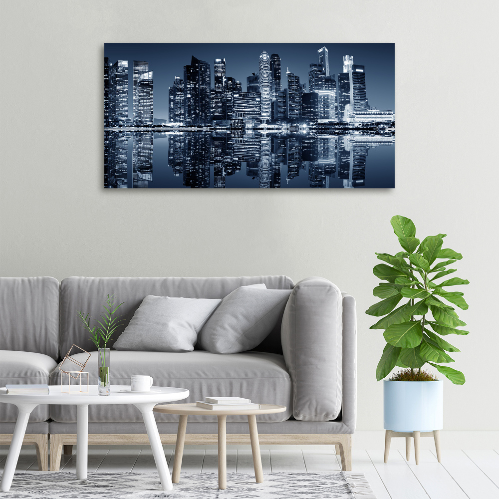 Tableau mural sur toile Singapour la nuit