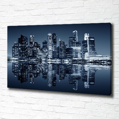 Tableau mural sur toile Singapour la nuit