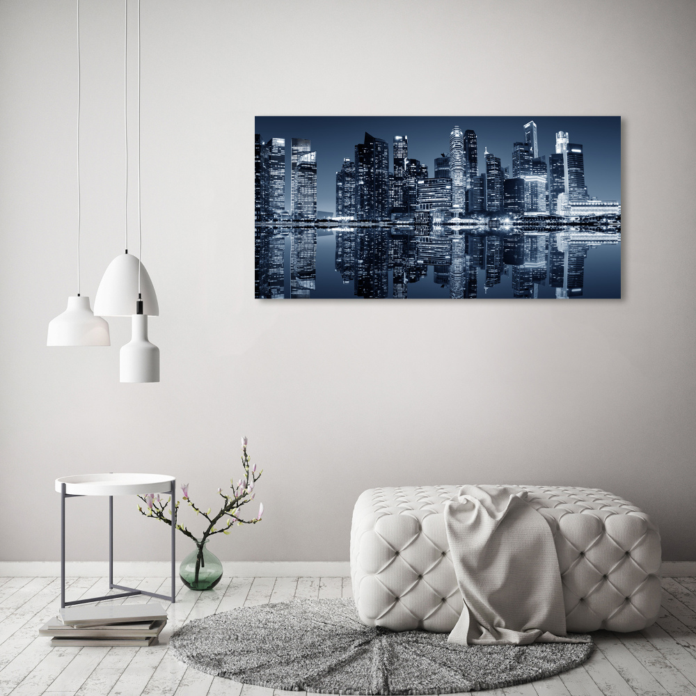 Tableau mural sur toile Singapour la nuit