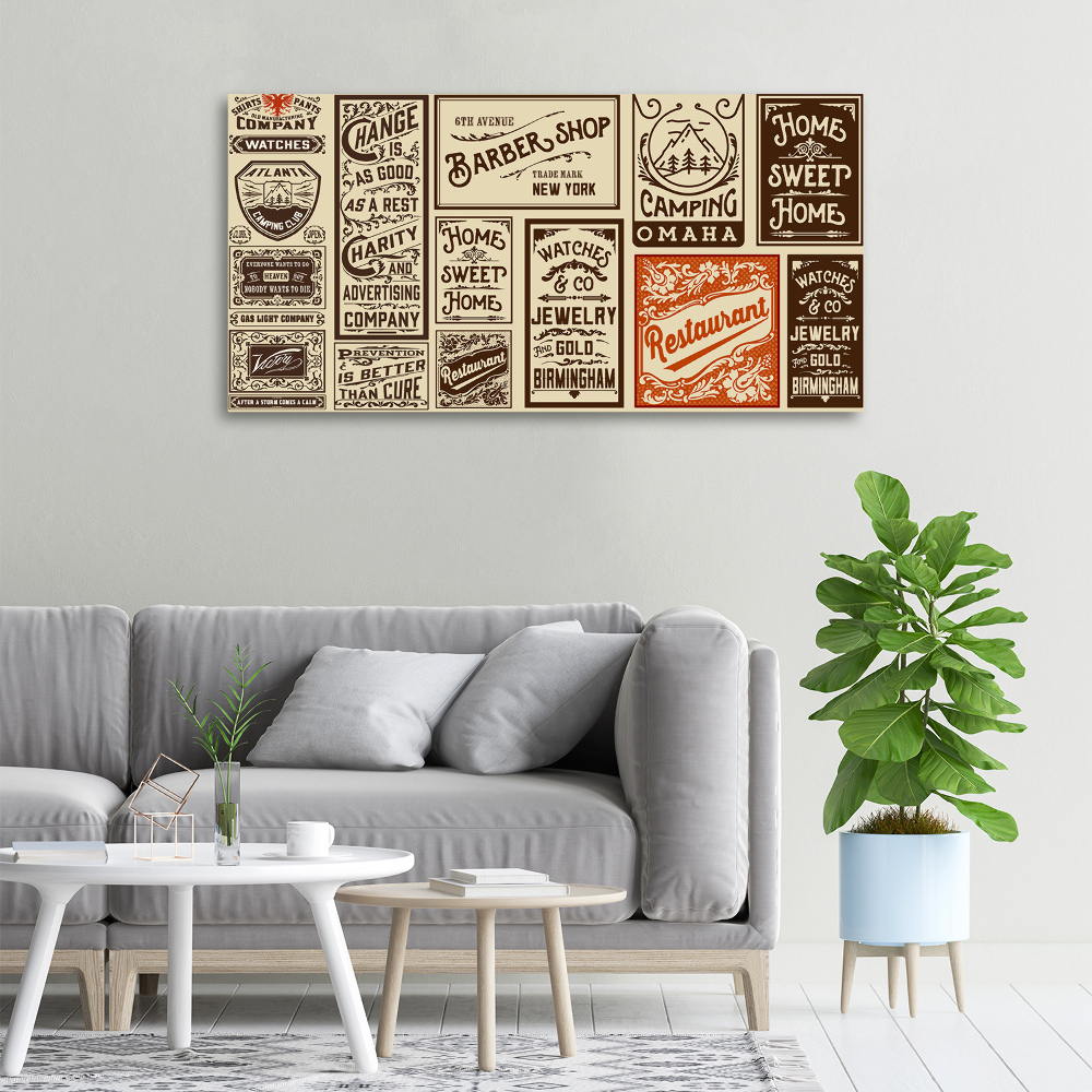 Tableau mural sur toile Annonces et étiquettes