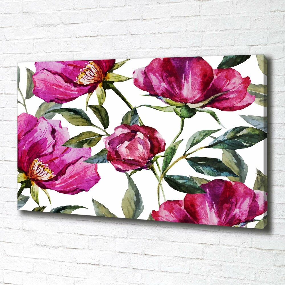 Tableau toile imprimée Pivoines roses