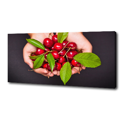 Tableau sur toile Cerises dans les mains