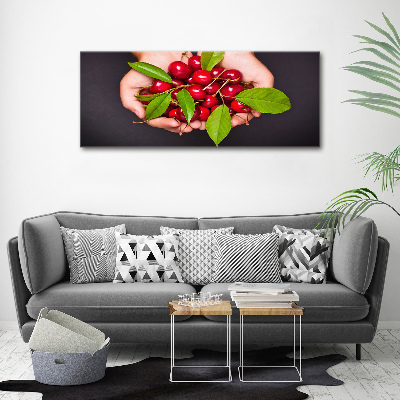 Tableau sur toile Cerises dans les mains