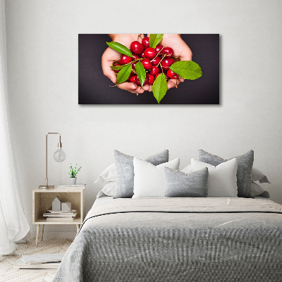 Tableau sur toile Cerises dans les mains