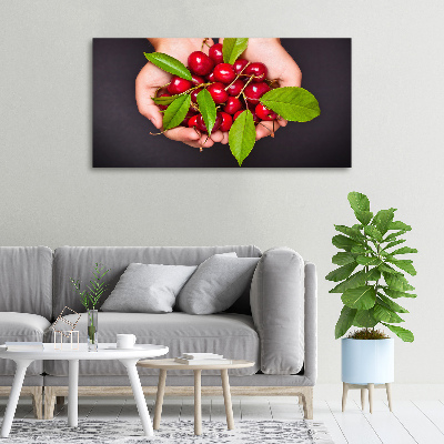 Tableau sur toile Cerises dans les mains