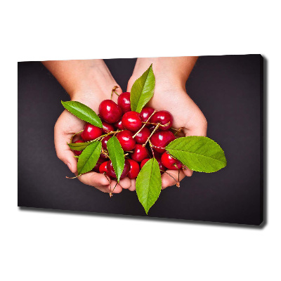 Tableau sur toile Cerises dans les mains