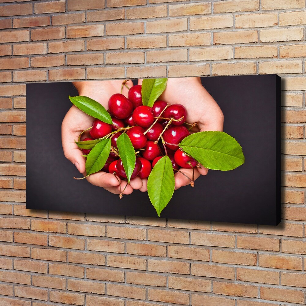 Tableau sur toile Cerises dans les mains