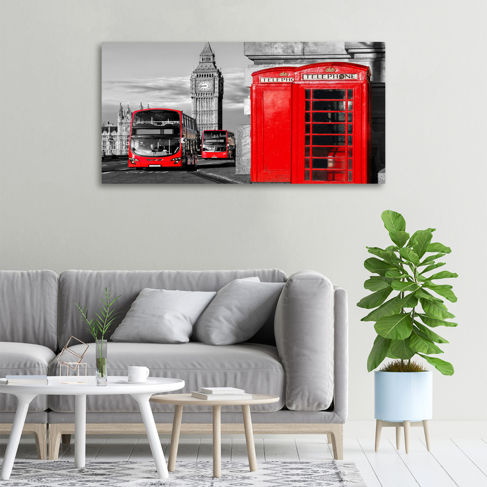 Tableau sur toile Bus rouge