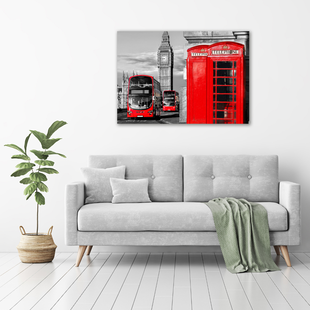 Tableau sur toile Bus rouge