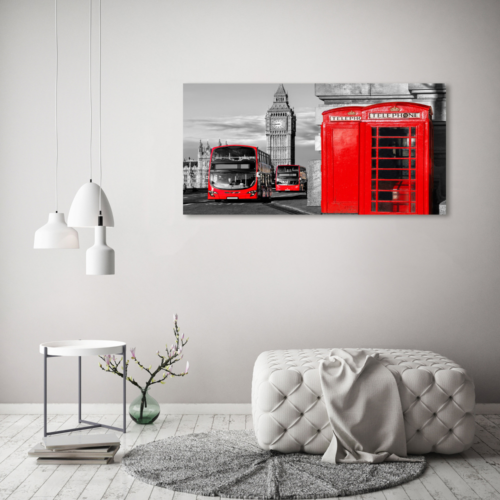 Tableau sur toile Bus rouge