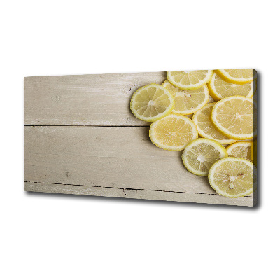 Tableau sur toile Citrons en bois