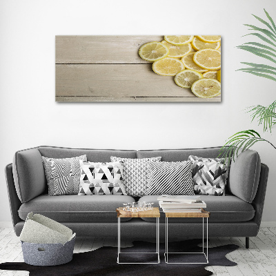 Tableau sur toile Citrons en bois