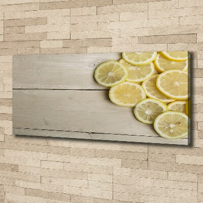 Tableau sur toile Citrons en bois