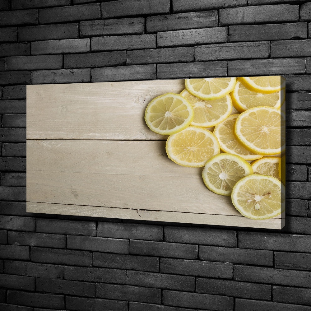 Tableau sur toile Citrons en bois