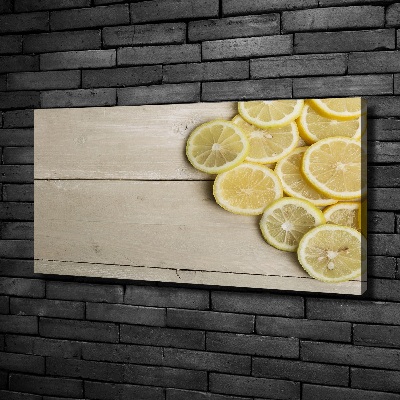 Tableau sur toile Citrons en bois