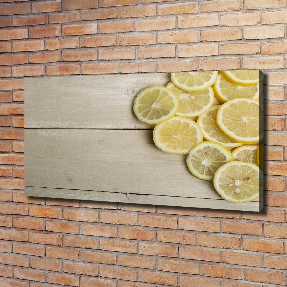 Tableau sur toile Citrons en bois