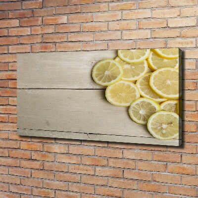 Tableau sur toile Citrons en bois