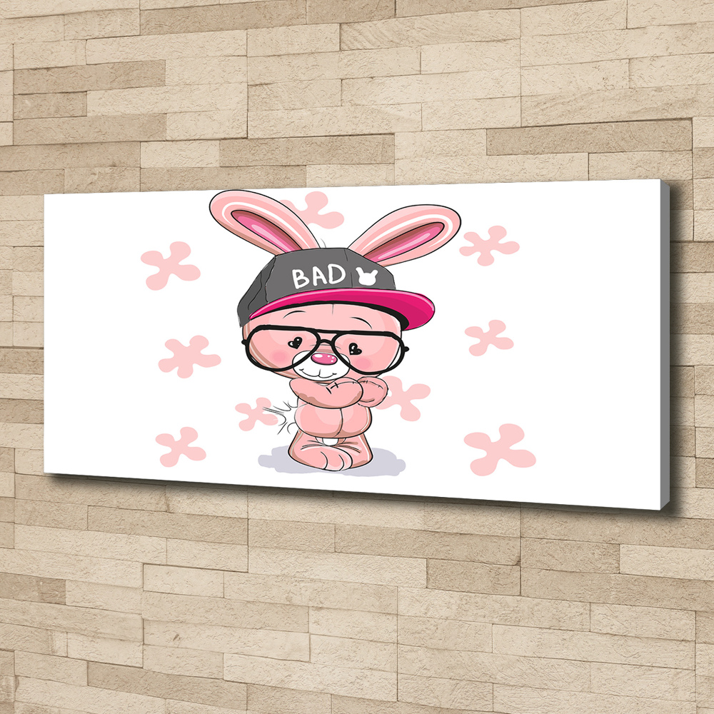 Tableau mural sur toile Lapin en casquette