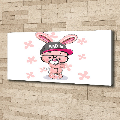 Tableau mural sur toile Lapin en casquette