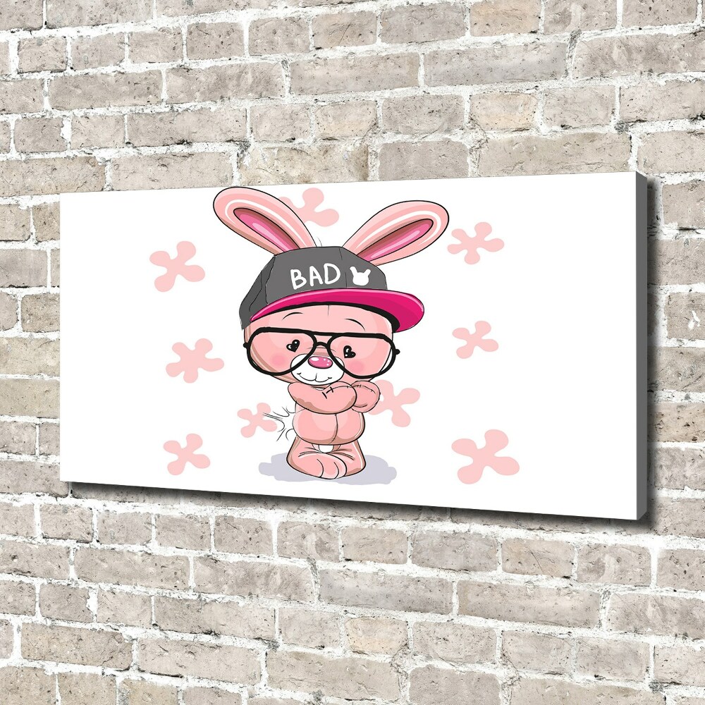 Tableau mural sur toile Lapin en casquette